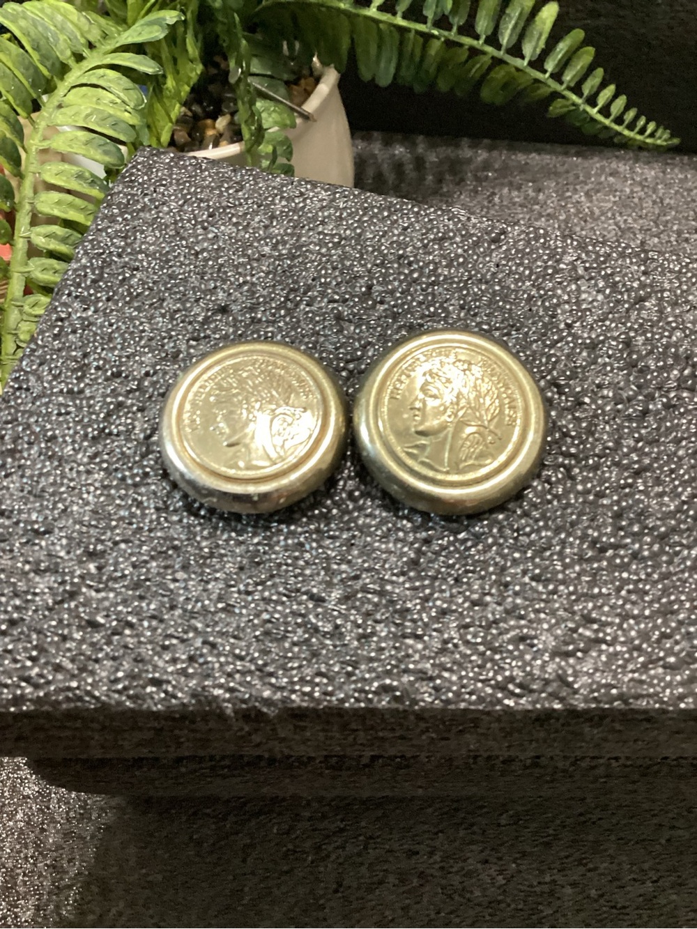 Vintage French coin earrings